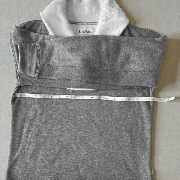 Grey Ultra‑Soft Sweatshirt with Fleece Shawl Collar  fr UpWest / Small - Picture 4 of 5
